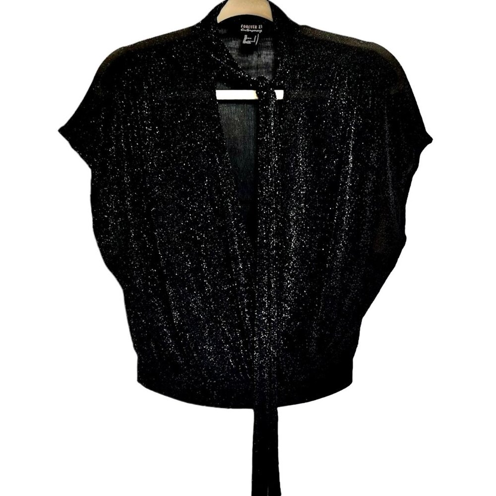 Women's Forever 21 Black Sparkly/Glitter blouse Size S